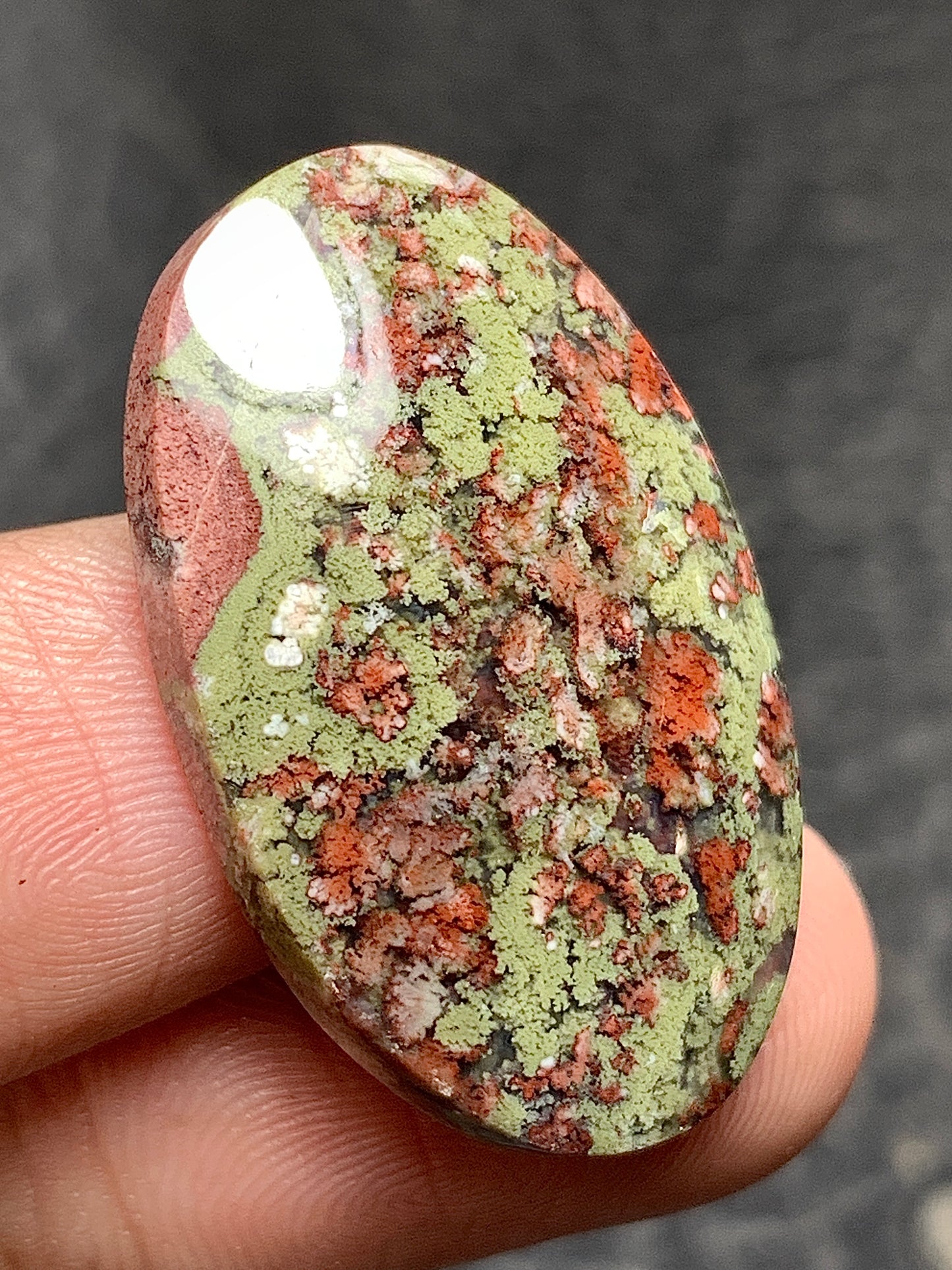 Moss Agate Oval Cabochon 28.5x18x6mm