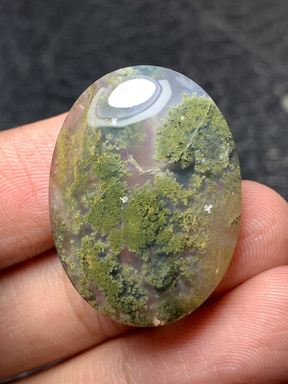 Scenic Moss Agate Oval Cabochon 28x21x6mm