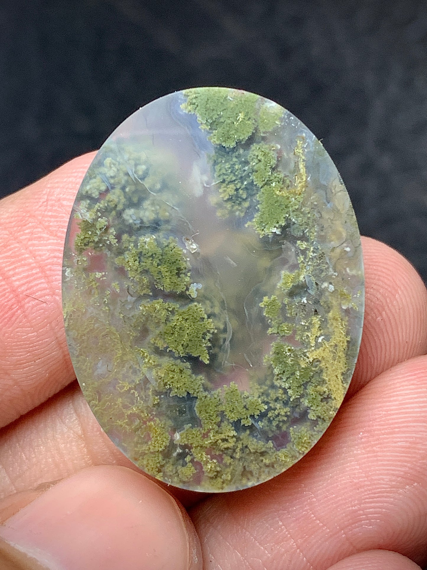 Scenic Moss Agate Oval Cabochon 28x21x6mm