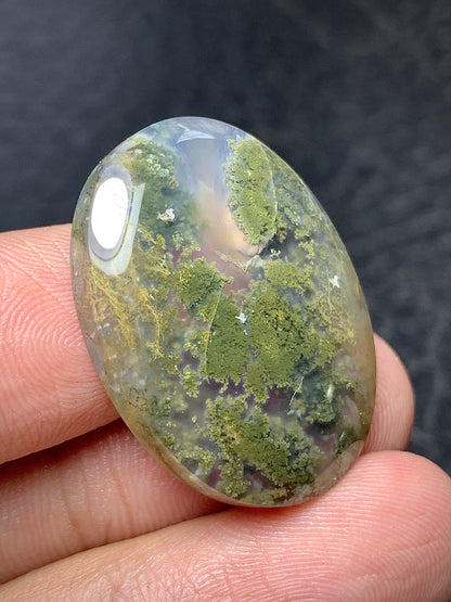 Scenic Moss Agate Oval Cabochon 28x21x6mm