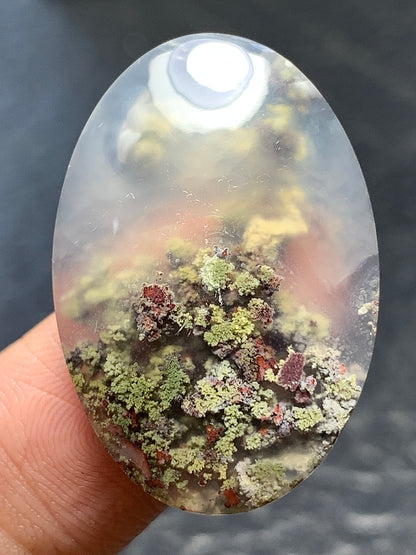 Scenic Moss Agate Oval Cabochon 29x20x5mm