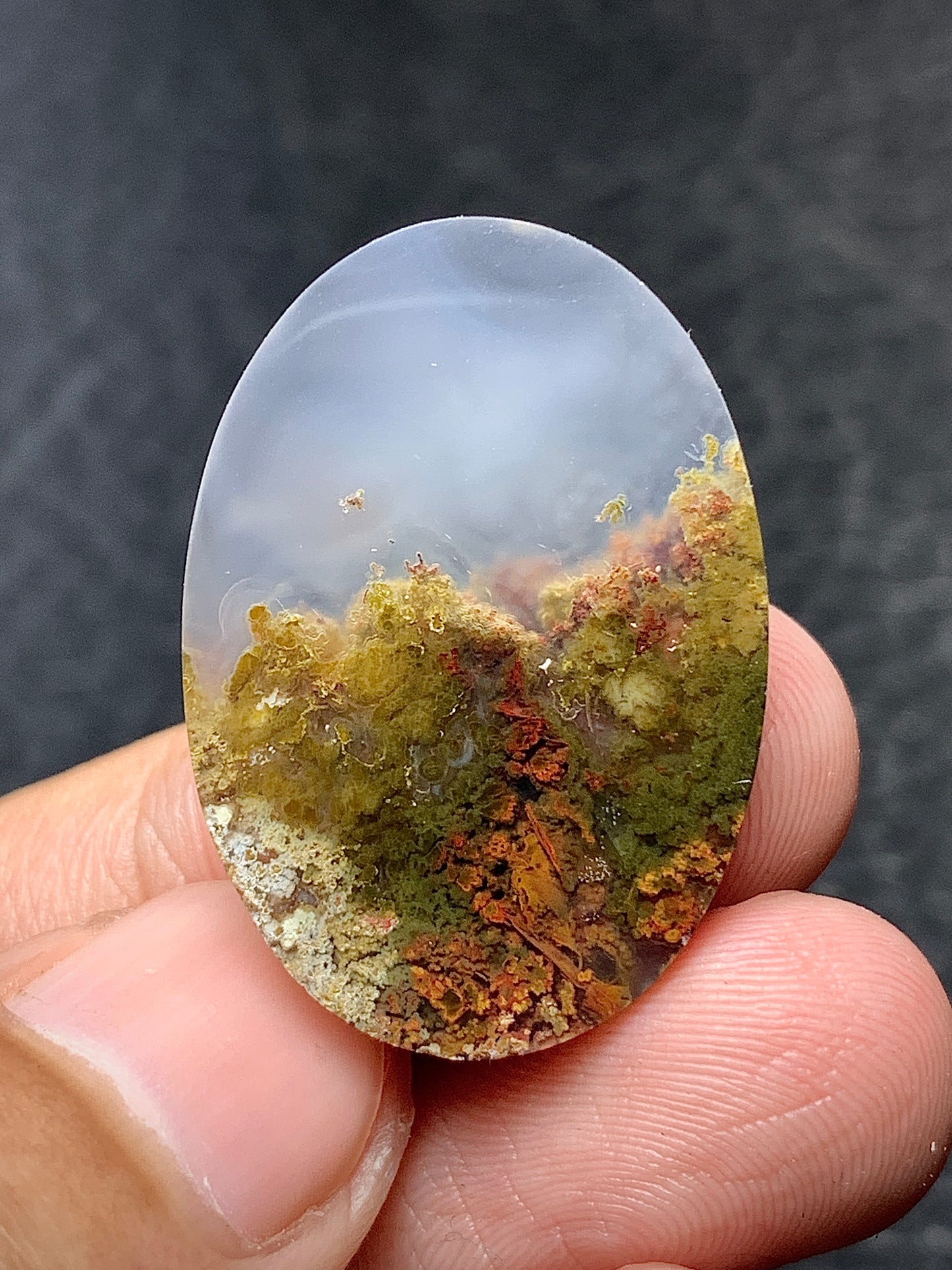 Scenic Moss Agate Oval Cabochon 29x20x5mm