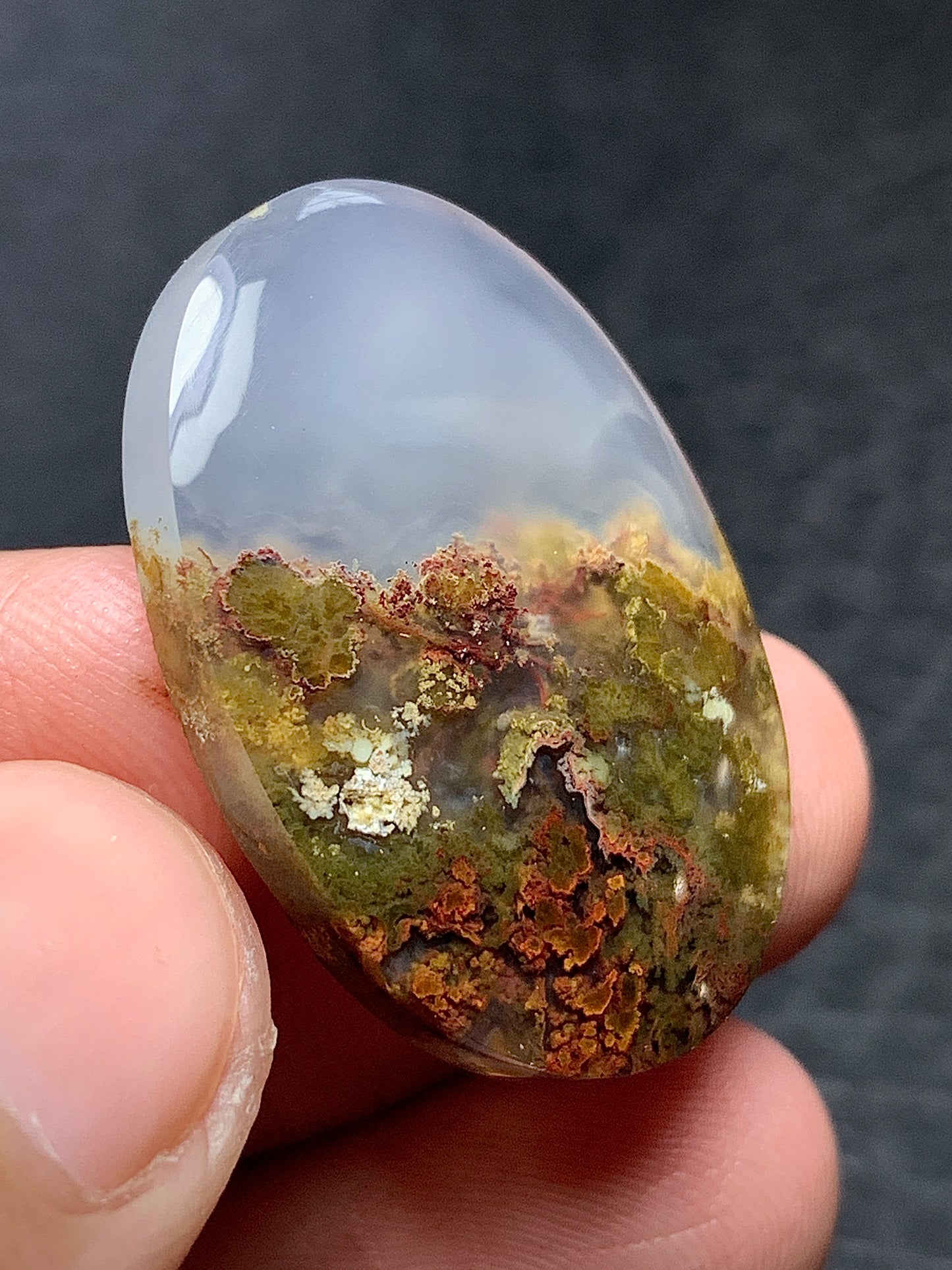 Scenic Moss Agate Oval Cabochon 29x20x5mm