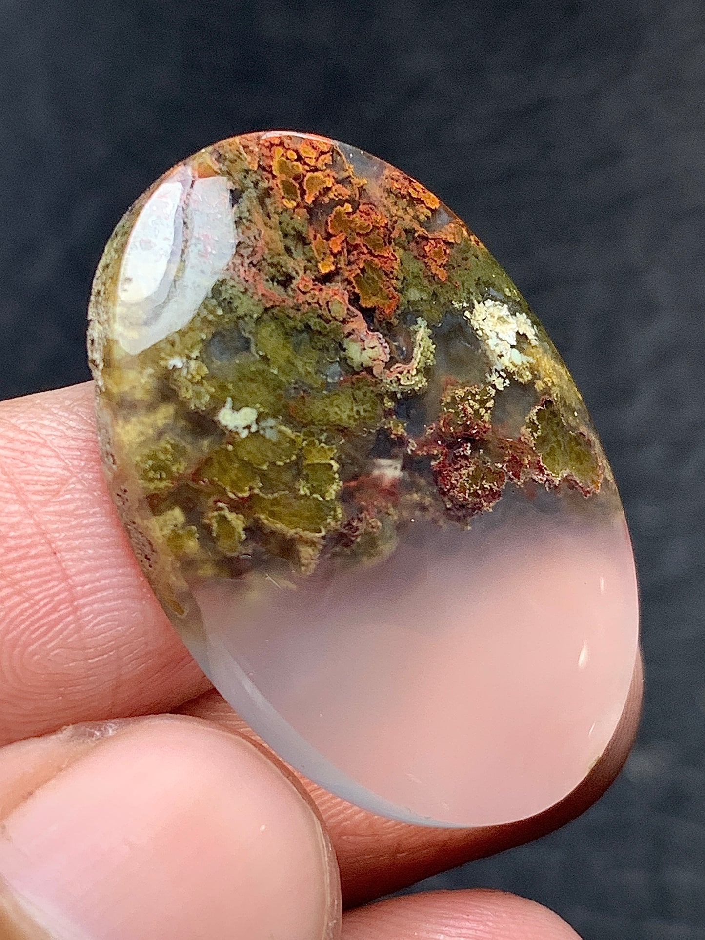 Scenic Moss Agate Oval Cabochon 29x20x5mm