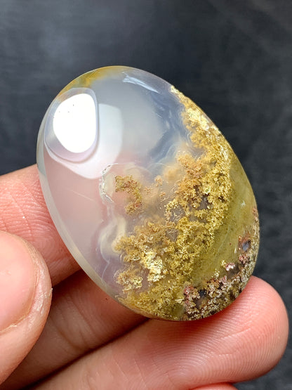 Scenic Moss Agate Oval Cabochon 30.5x23x7mm