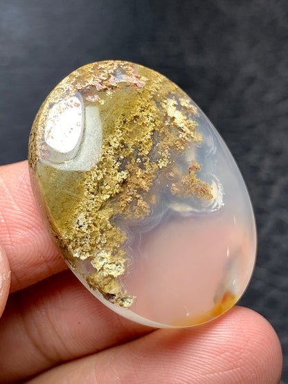 Scenic Moss Agate Oval Cabochon 30.5x23x7mm