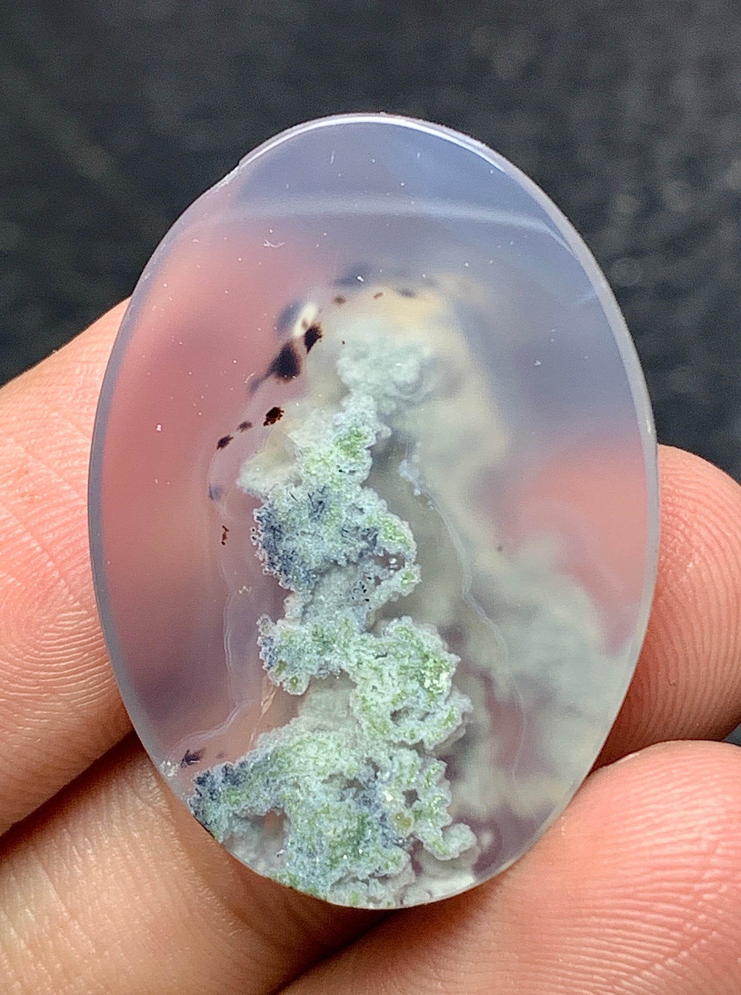 Scenic Moss Agate Oval Cabochon 30x22x6mm