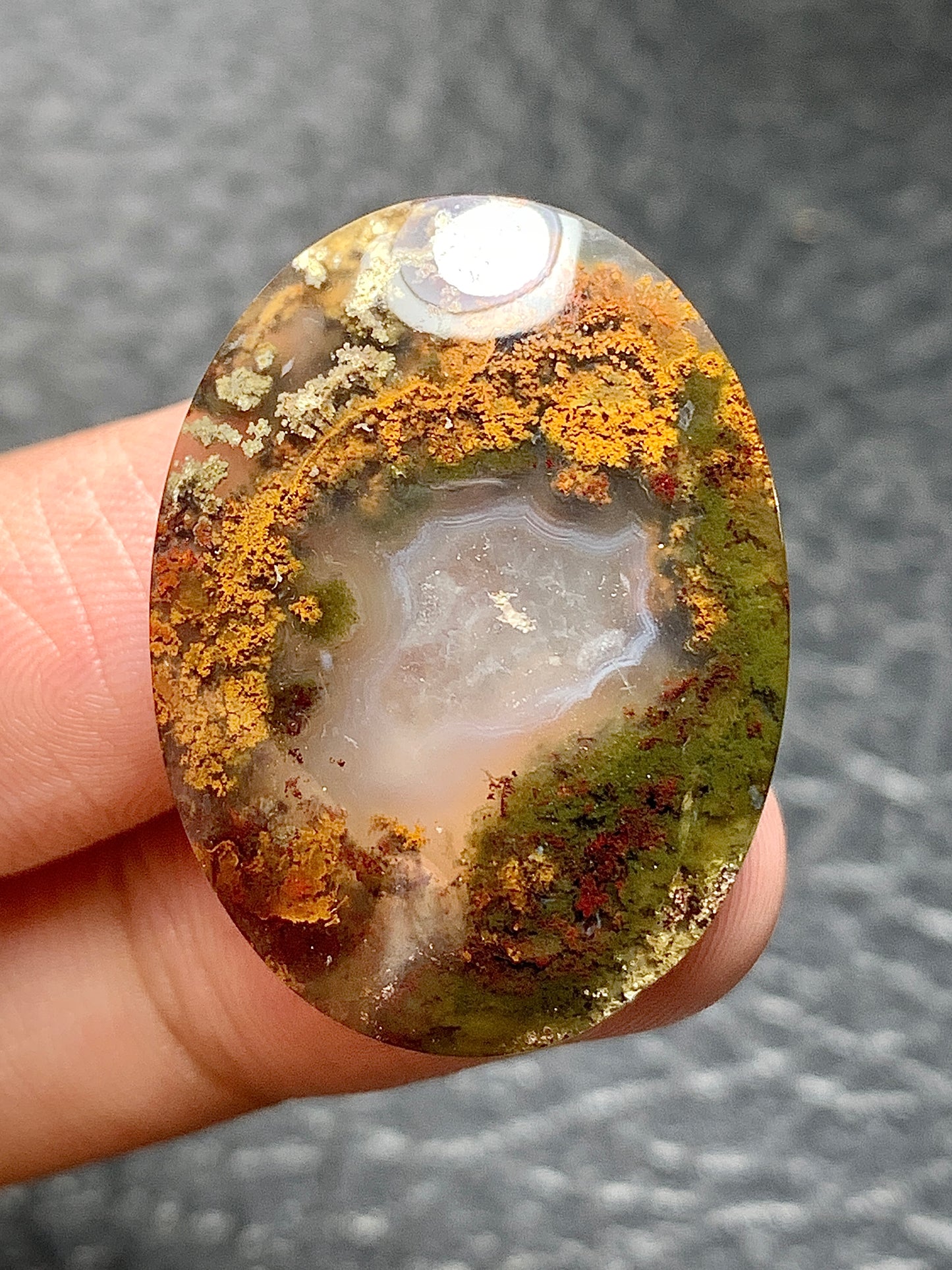 Scenic Moss Agate Oval Cabochon 30x22x7mm