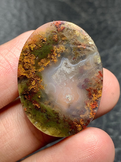 Scenic Moss Agate Oval Cabochon 30x22x7mm