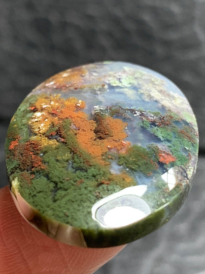 Scenic Moss Agate Oval Cabochon 31.5x20.5x5mm