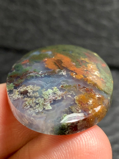 Scenic Moss Agate Oval Cabochon 31.5x20.5x5mm