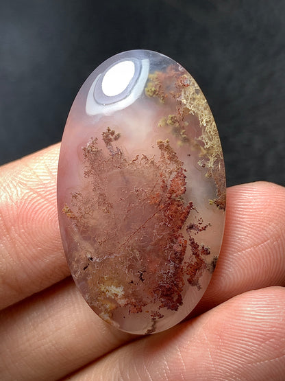 Scenic Moss Agate Oval Cabochon 31x18.5x6mm