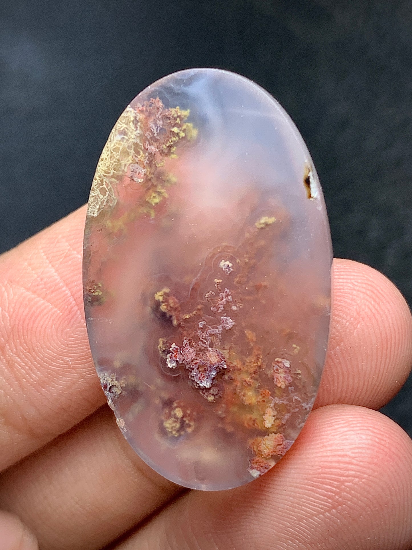 Scenic Moss Agate Oval Cabochon 31x18.5x6mm