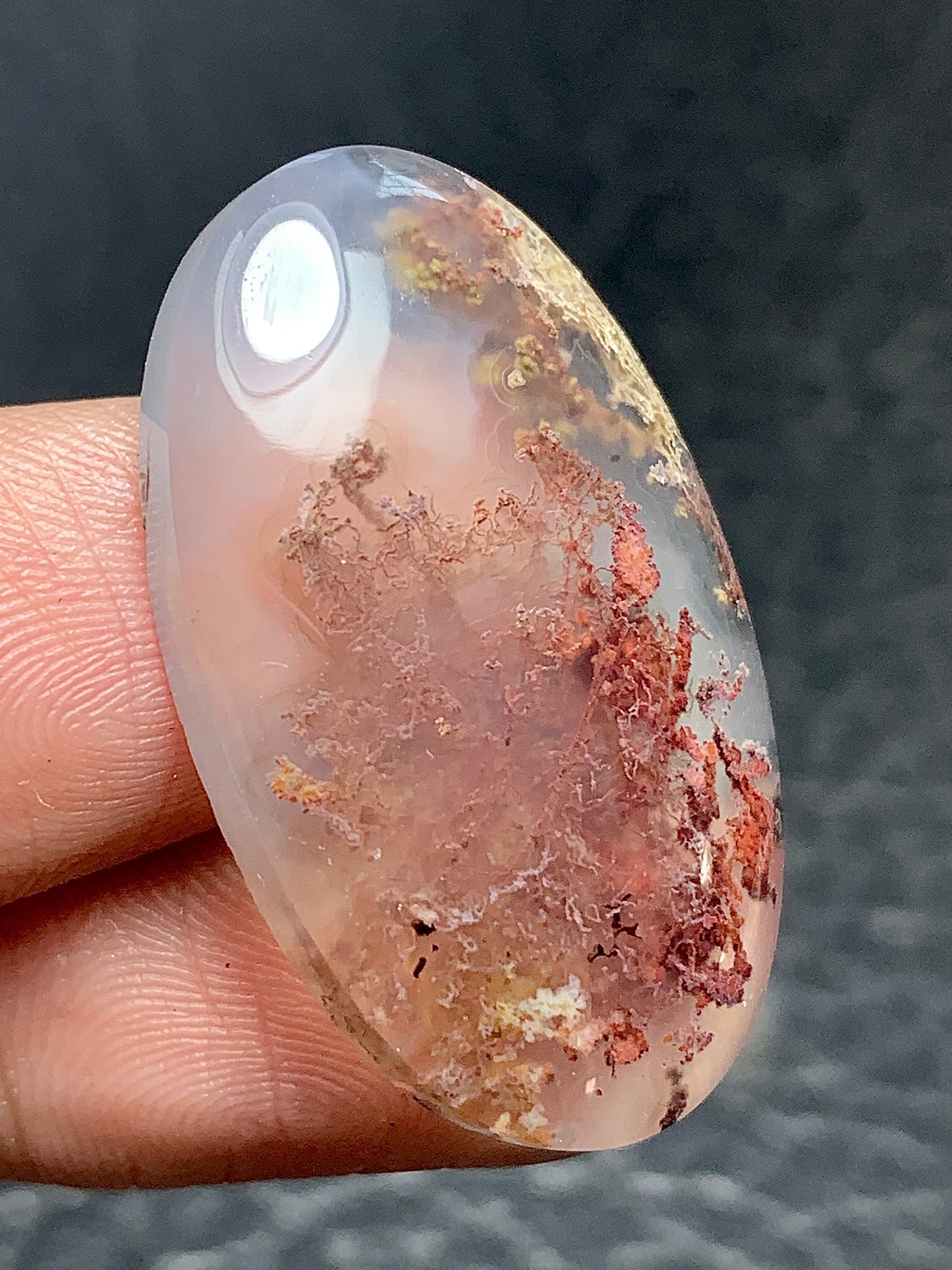 Scenic Moss Agate Oval Cabochon 31x18.5x6mm