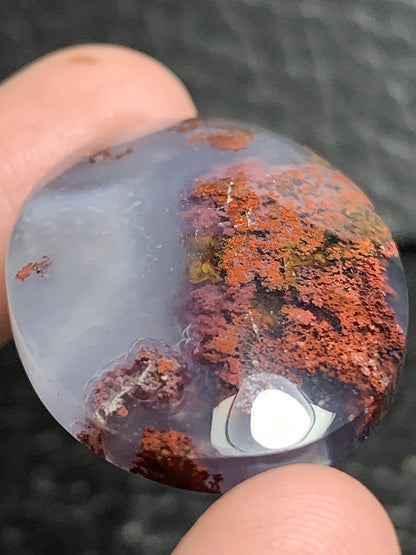 Scenic Moss Agate Oval Cabochon 32.5x22.5x6mm