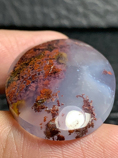 Scenic Moss Agate Oval Cabochon 32.5x22.5x6mm