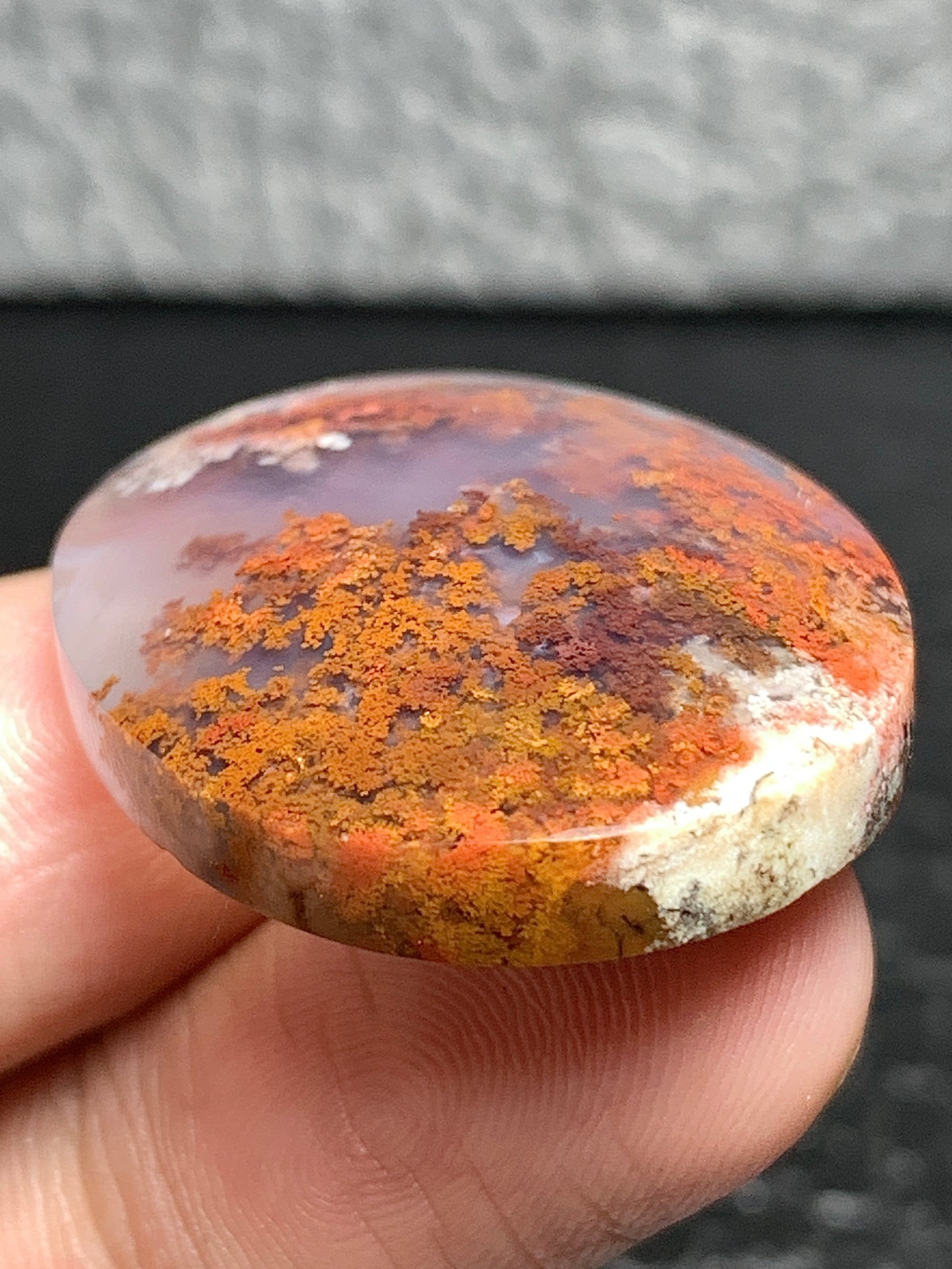 Scenic Moss Agate Oval Cabochon 32.5x24.5x7mm