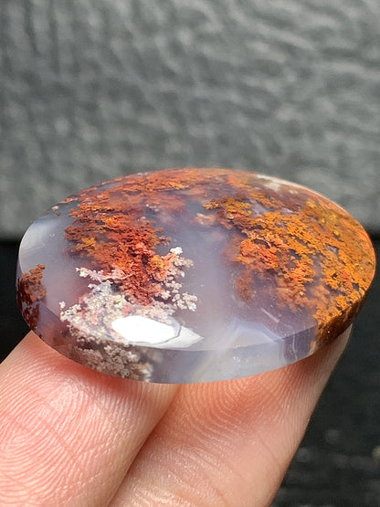 Scenic Moss Agate Oval Cabochon 32.5x24.5x7mm