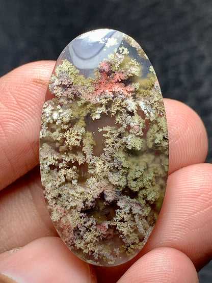 Scenic Moss Agate Oval Cabochon 32.5x18x6mm