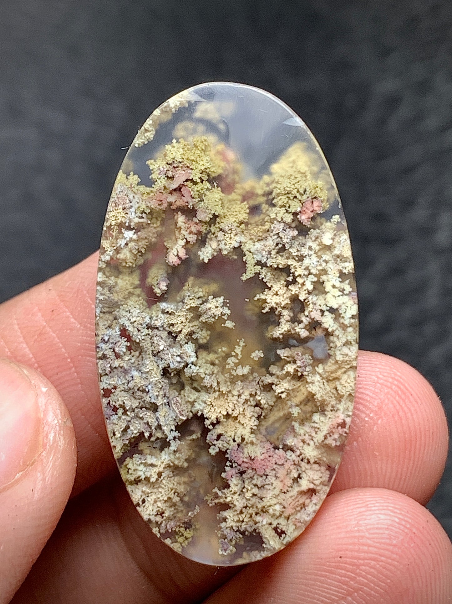 Scenic Moss Agate Oval Cabochon 32.5x18x6mm