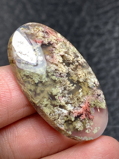 Scenic Moss Agate Oval Cabochon 32.5x18x6mm