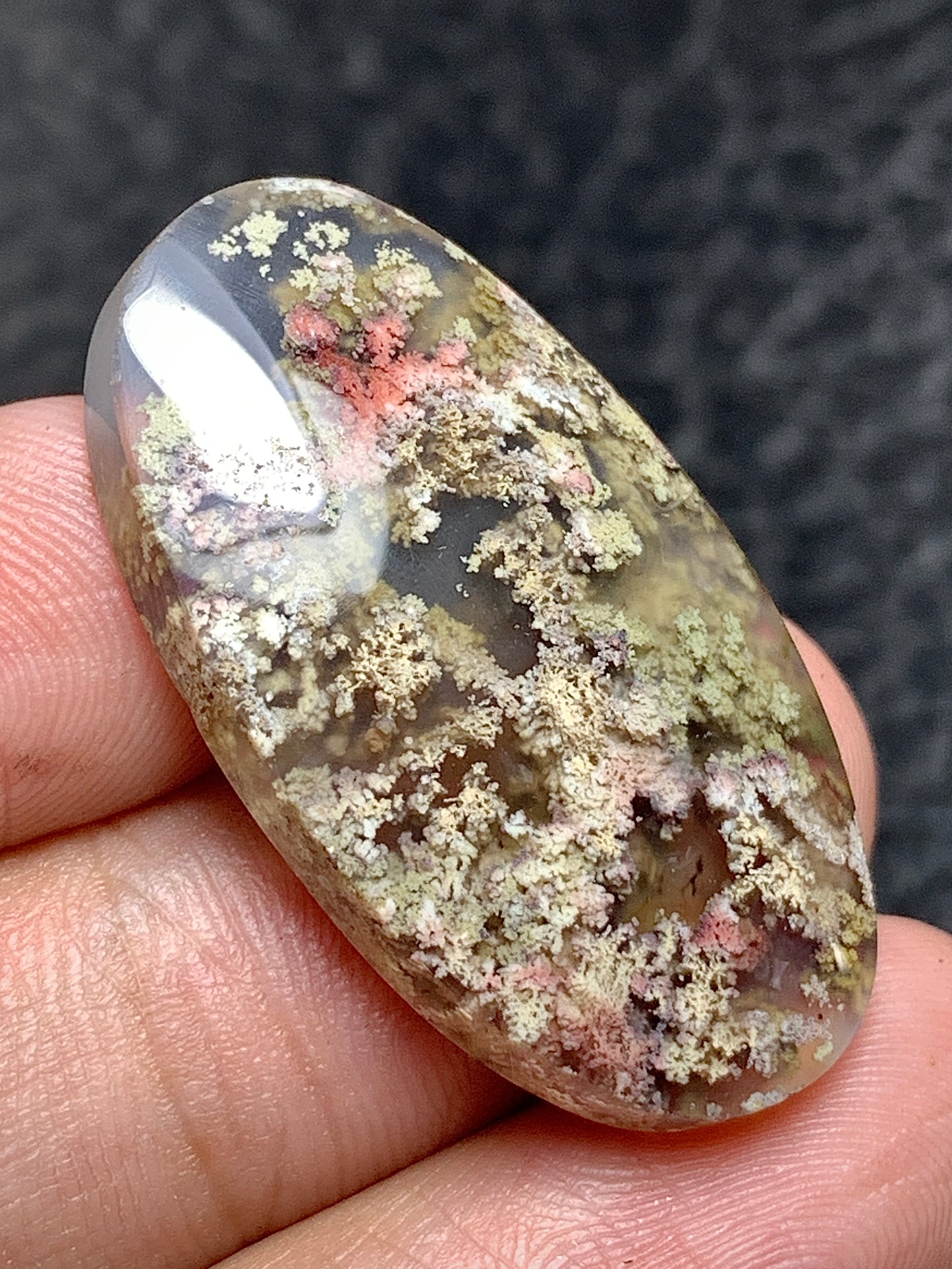 Scenic Moss Agate Oval Cabochon 32.5x18x6mm