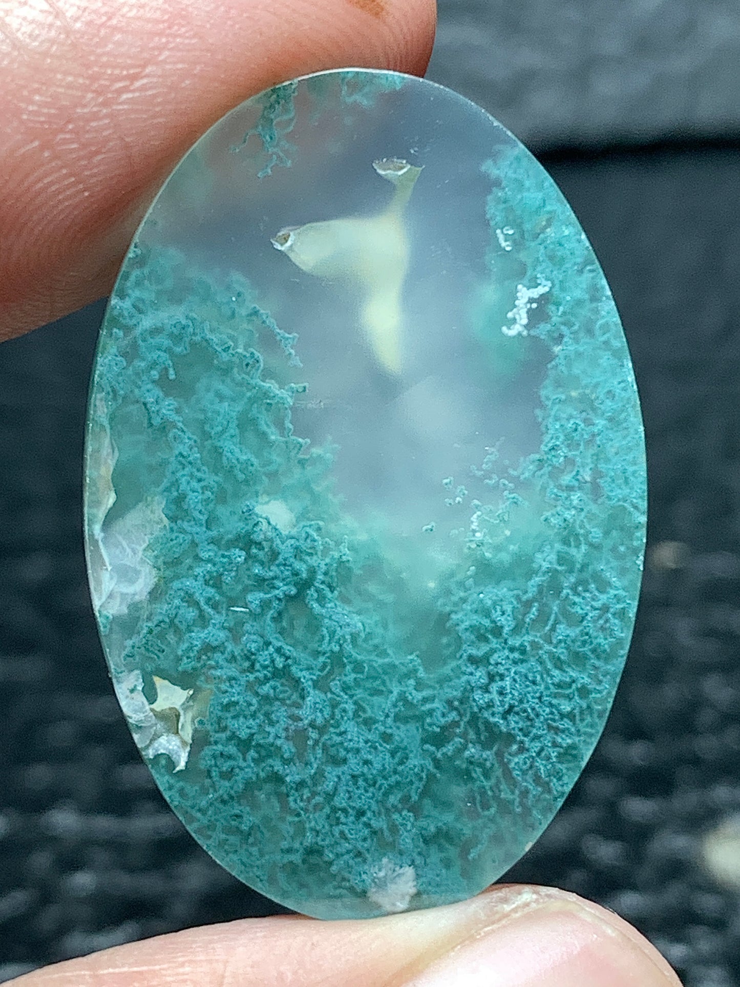 Scenic Moss Agate Oval Cabochon 32x21x6.5mm