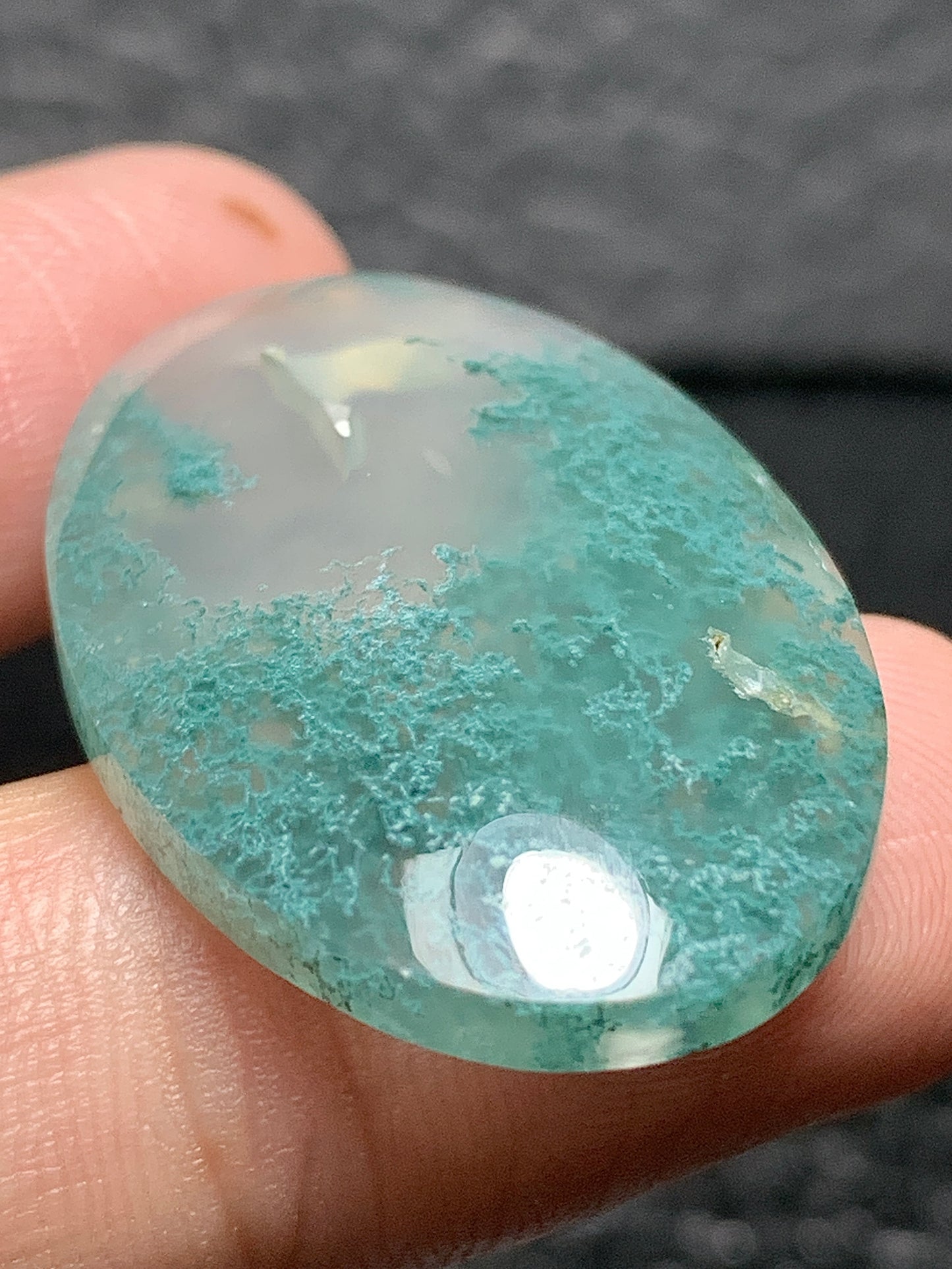 Scenic Moss Agate Oval Cabochon 32x21x6.5mm