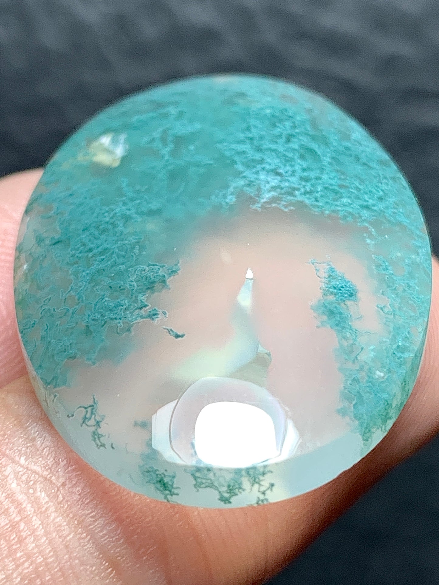 Scenic Moss Agate Oval Cabochon 32x21x6.5mm