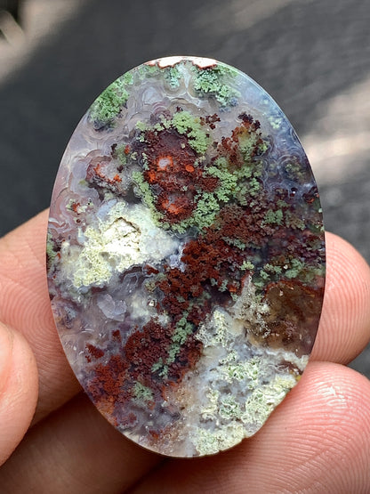 Scenic Moss Agate Oval Cabochon 33x23x6mm