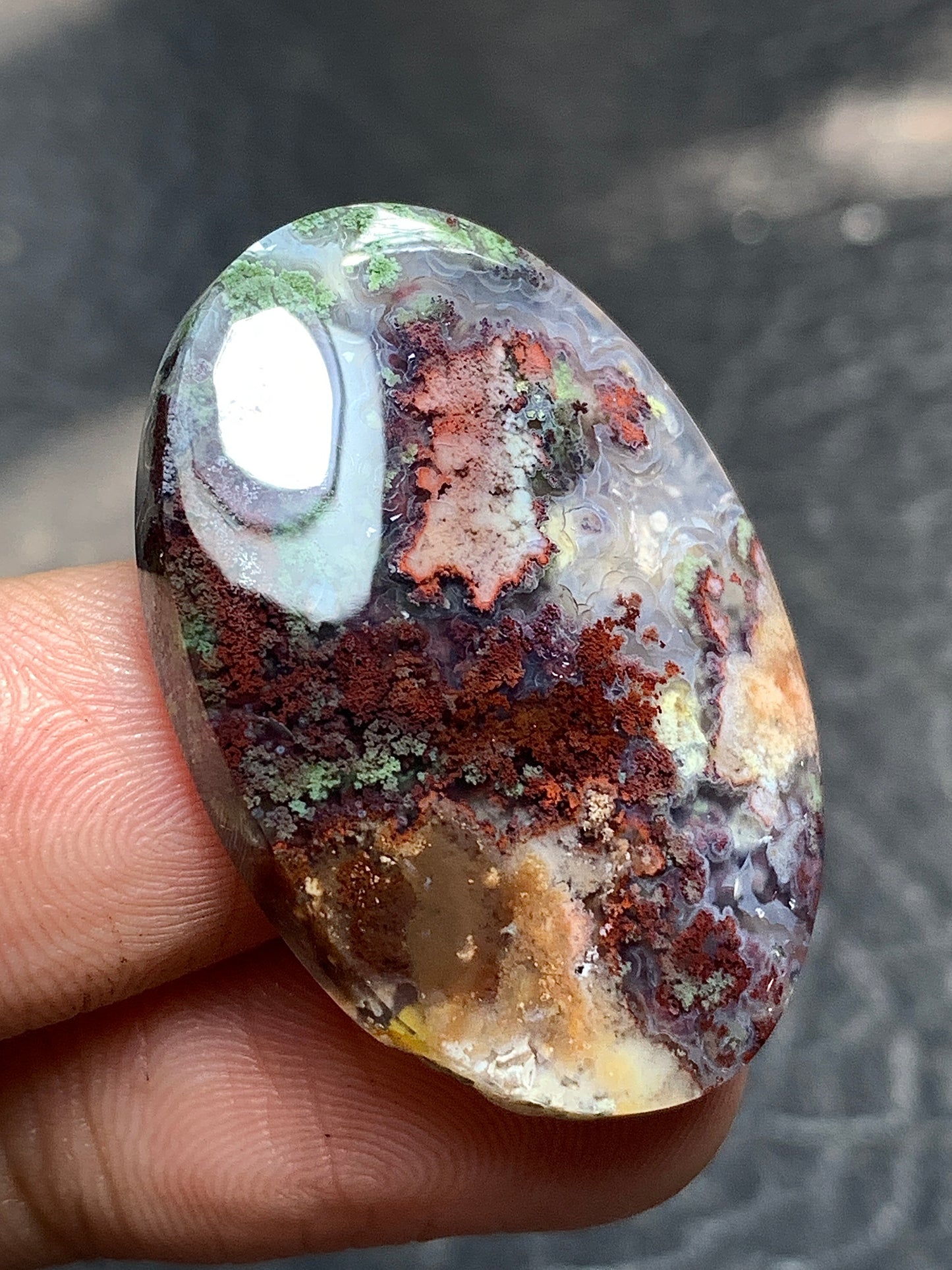 Scenic Moss Agate Oval Cabochon 33x23x6mm