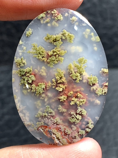 Scenic Moss Agate Oval Cabochon 34x24x4mm