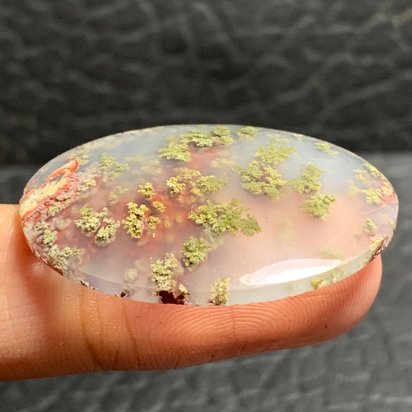 Scenic Moss Agate Oval Cabochon 34x24x4mm