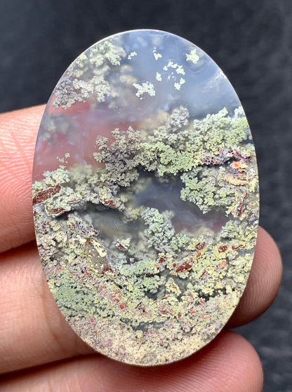 Scenic Moss Agate Oval Cabochon 35x23.5x6.5mm