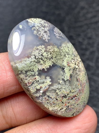 Scenic Moss Agate Oval Cabochon 35x23.5x6.5mm