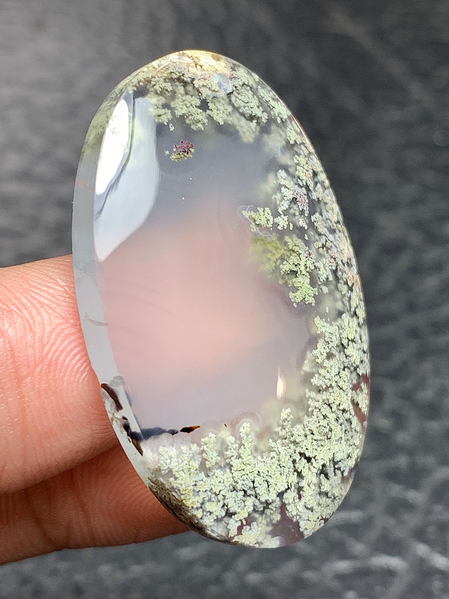 Beautiful Scenic Moss Agate Oval Cabochon 36.5x24.5x6mm