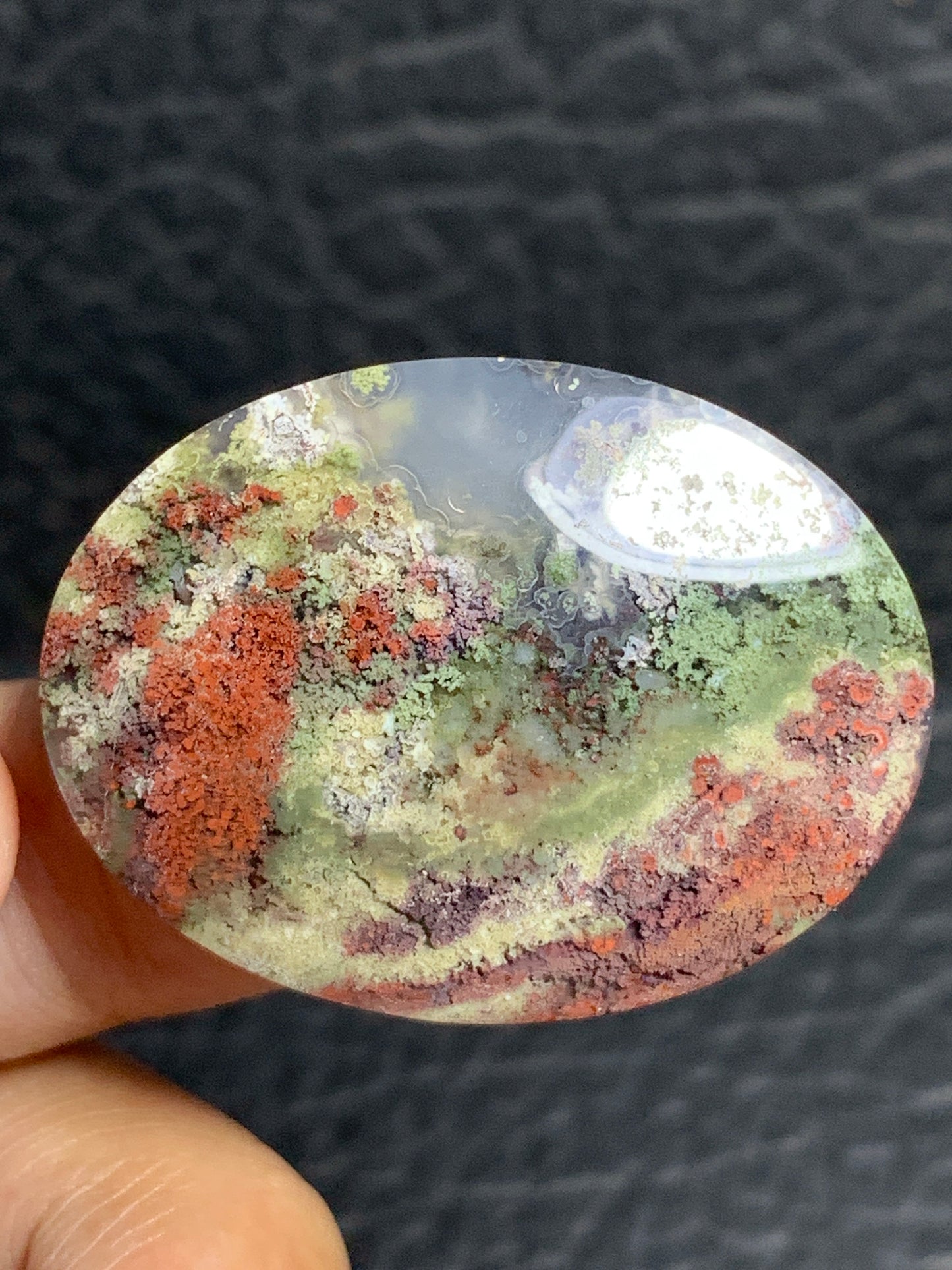 Scenic Moss Agate Oval Cabochon 36x27x6mm