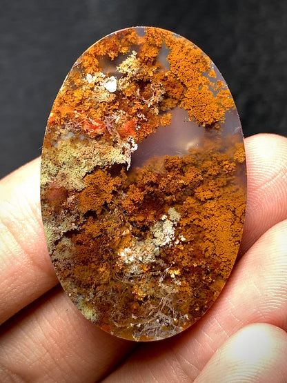 Scenic Moss Agate Oval Cabochon 37.5x25x8mm