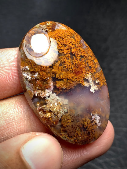 Scenic Moss Agate Oval Cabochon 37.5x25x8mm