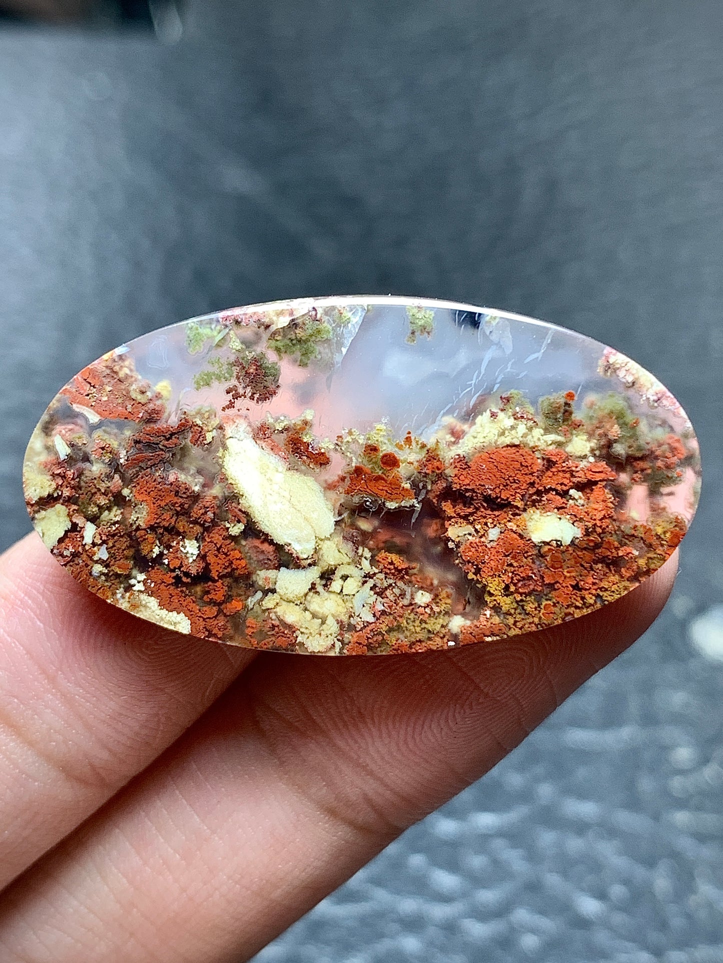 Scenic Moss Agate Oval Cabochon 37x20x5.8mm