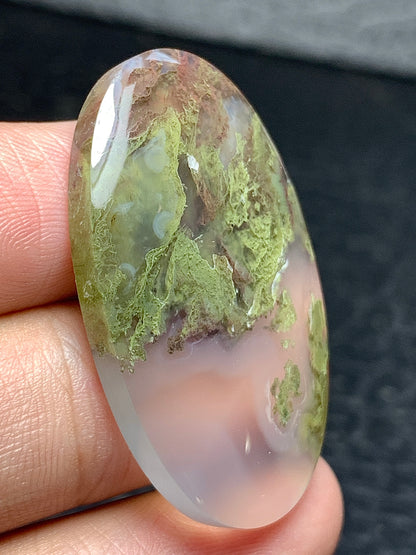 Scenic Moss Agate Oval Cabochon 37x22x6mm