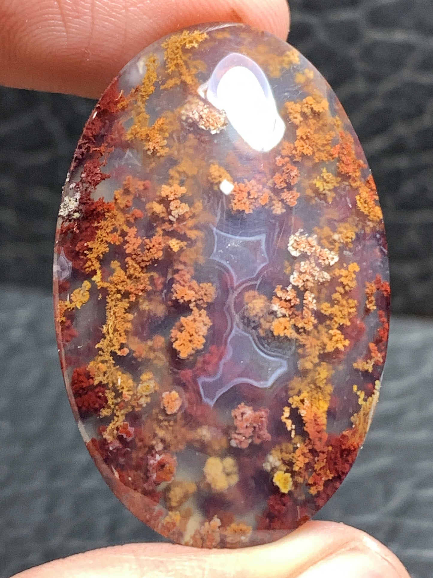 Scenic Moss Agate Oval Cabochon 38x24x7.5mm