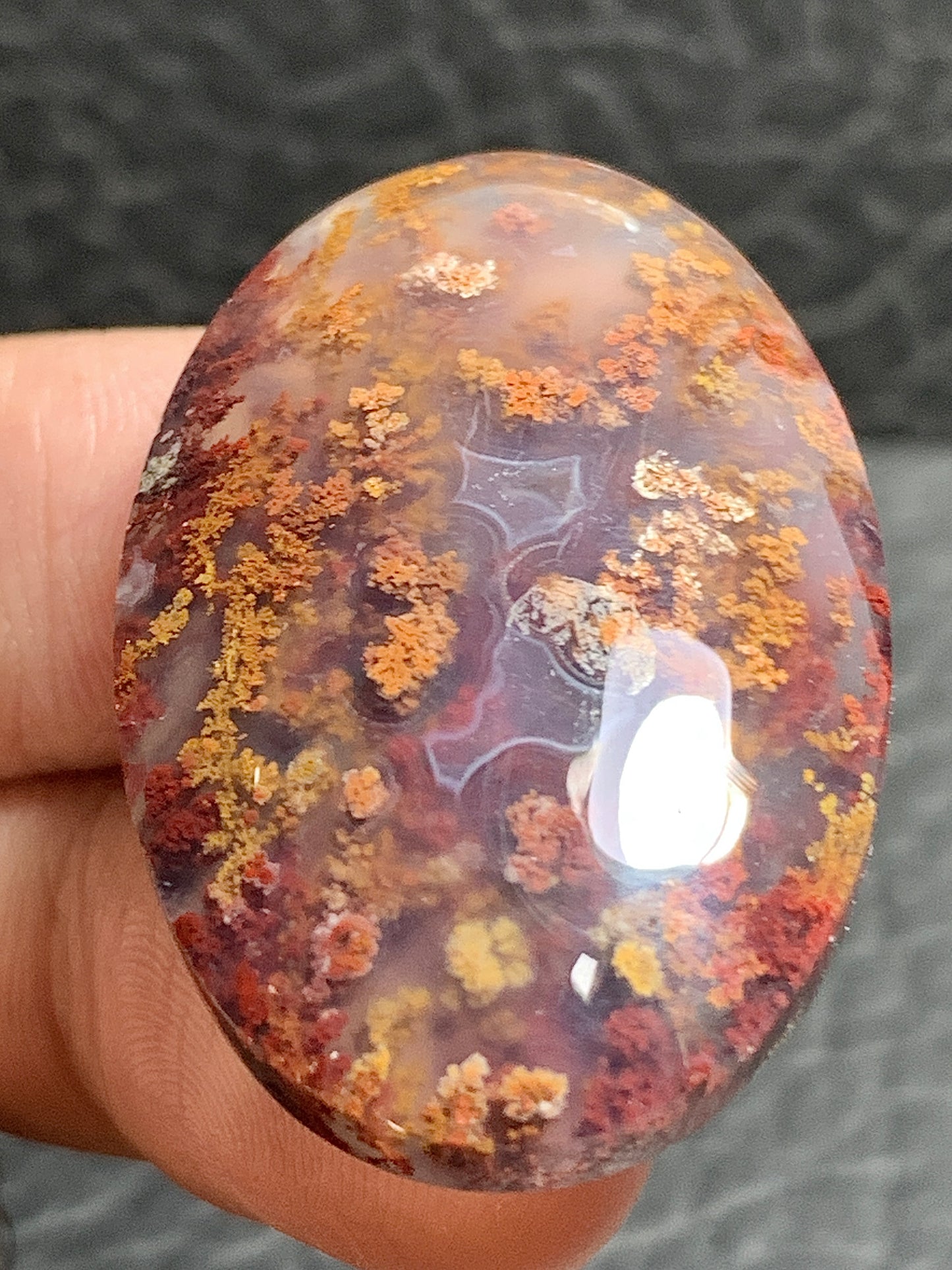 Scenic Moss Agate Oval Cabochon 38x24x7.5mm