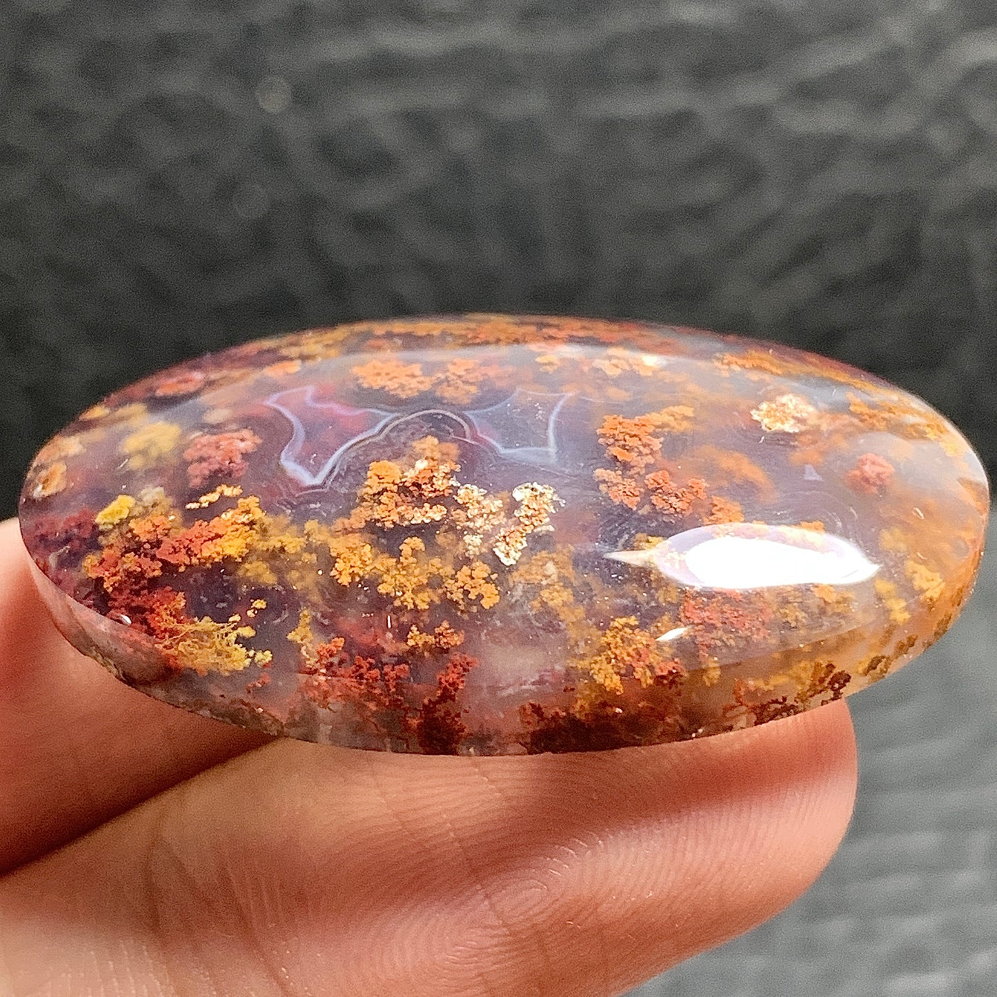 Scenic Moss Agate Oval Cabochon 38x24x7.5mm