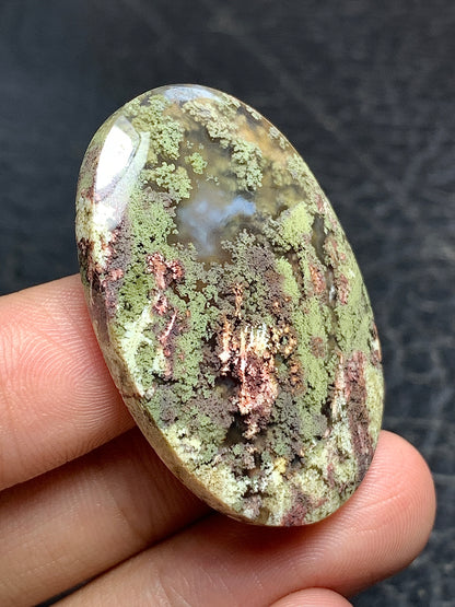 Scenic Moss Agate Oval Cabochon 39x25.5x6mm