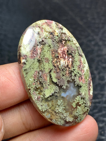 Scenic Moss Agate Oval Cabochon 39x25.5x6mm