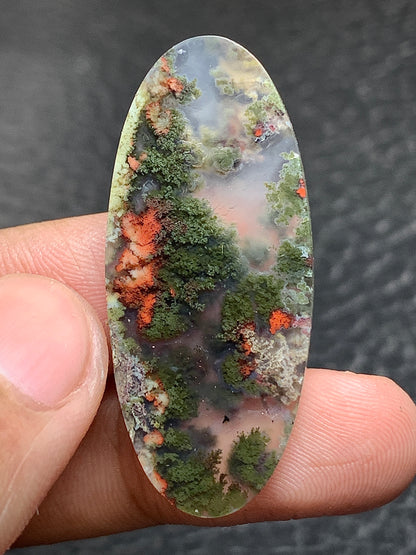 Scenic Moss Agate Oval Cabochon 41x18x6mm