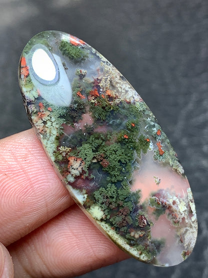 Scenic Moss Agate Oval Cabochon 41x18x6mm