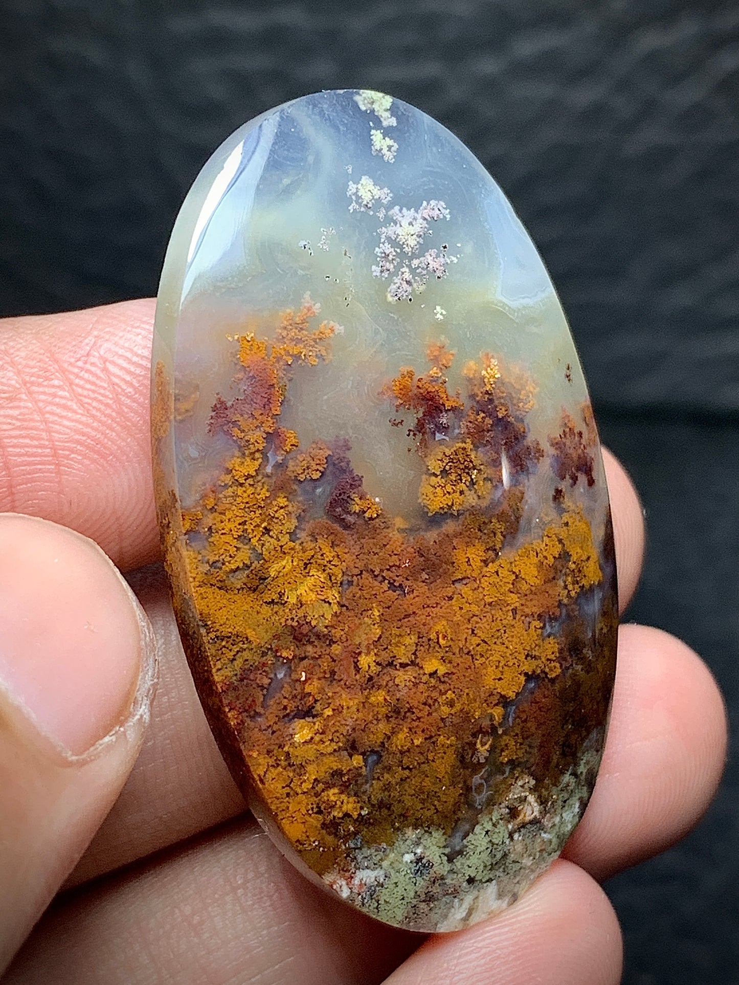 Scenic Moss Agate Oval Cabochon 43x25.5x6mm