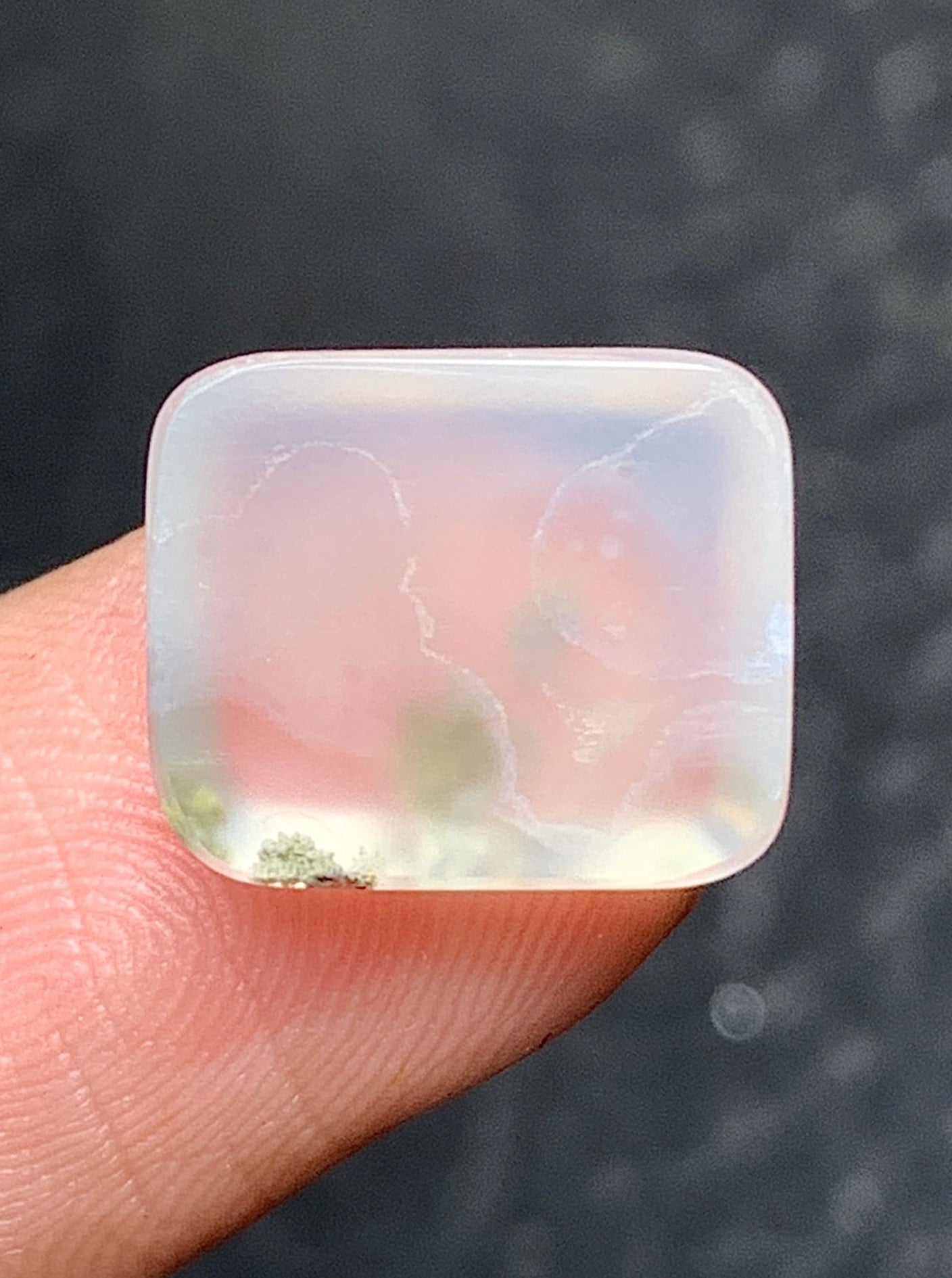 Tiny Scenic Moss Agate Rectangle Cabochon 12x10x4mm